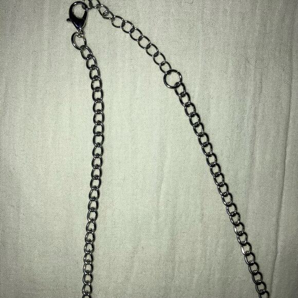 Turquoise silver pendant statement fringe necklace - Picture 3 of 3